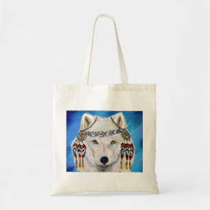White Wolf Tote Bag