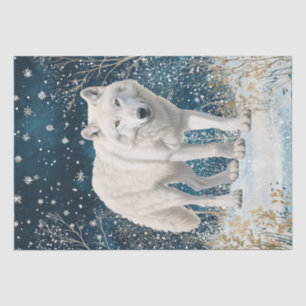 White Wolf Watercolor Tissue Paper