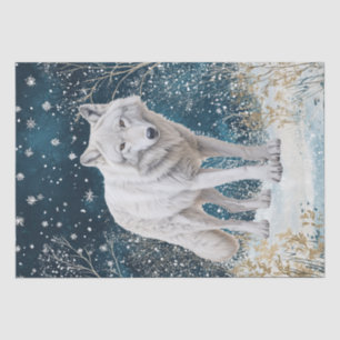White Wolf Watercolor Tissue Paper