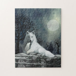 White Wolf with Pup Puzzle