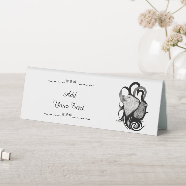 White Wolf with Raven Tribal Art (In SItu (Table))