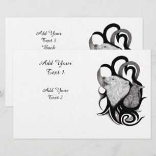 White Wolf with Raven Tribal Art Stationery