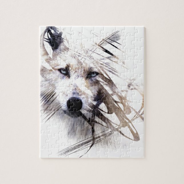 White Wolf wolves animal art Jigsaw Puzzle (Vertical)