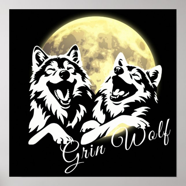 White wolves 'Grin Wolf' Poster (Front)