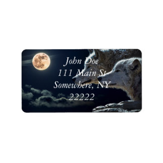 White Wolves in the Full Moon Label