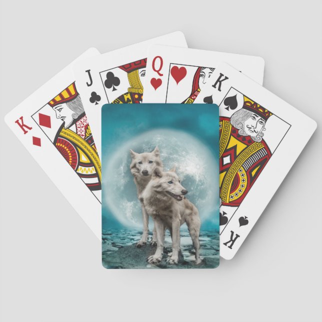 White Wolves Playing Cards (Back)