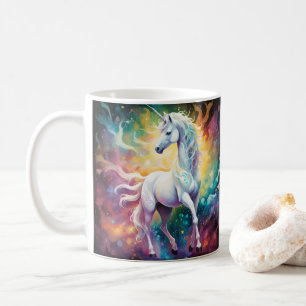 White Wonder: The Spectral White Unicorn Coffee Mug