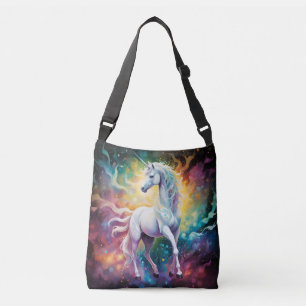 White Wonder: The Spectral White Unicorn Crossbody Bag