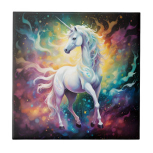 White Wonder: The White Spectral Unicorn, Ceramic Tile