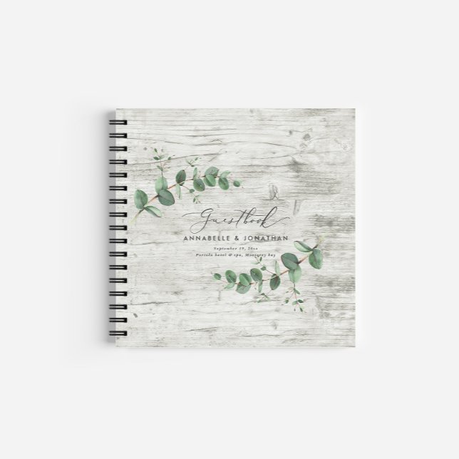 white wood eucalyptus rustic simple guest book (Creator Uploaded)