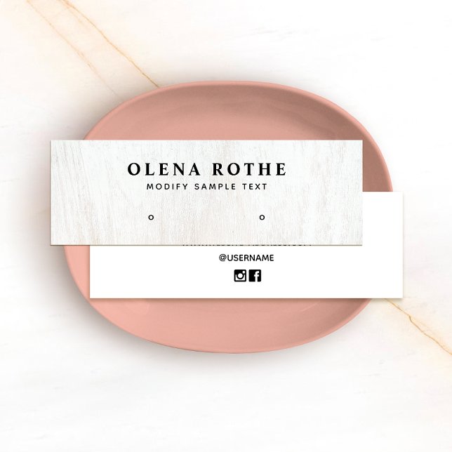 White Wood Stud  Earring Jewellery Display   Calling Card (Creator Uploaded)