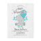 White Wood Teal Elephant Baby Shower Invitation