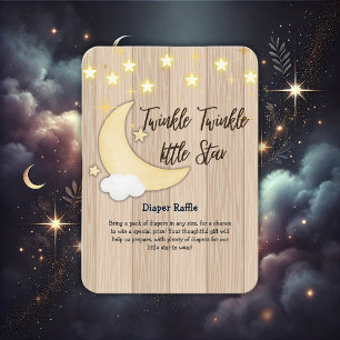 White Wood Twinkle Twinkle Little Star Baby Shower Enclosure Card