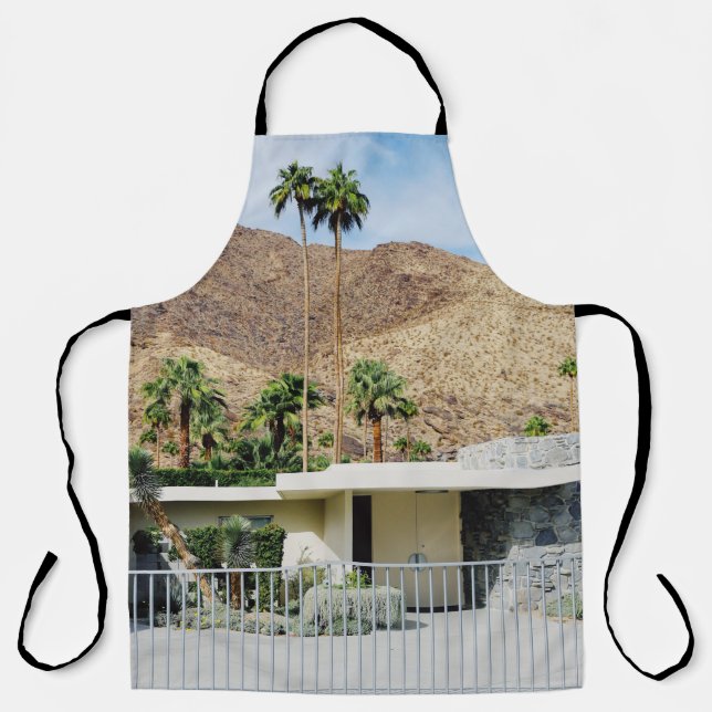 WHITE WOODEN FENCE NEAR GREEN PALM TREE DURING DAY APRON (Front)