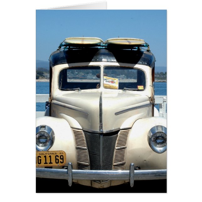 White woody with surfboards (Front)