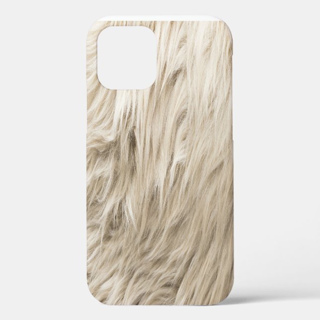 White Wool Fluffy Texture Background Case-Mate iPhone Case (Back)