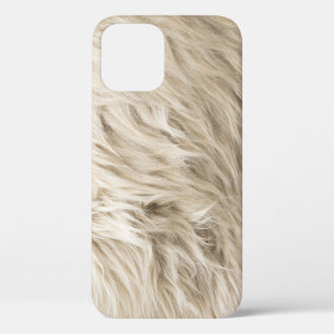 White Wool Fluffy Texture Background iPhone 12 Case