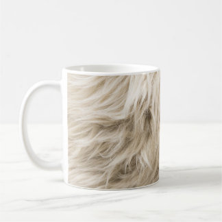 White Wool Fluffy Texture Background Coffee Mug