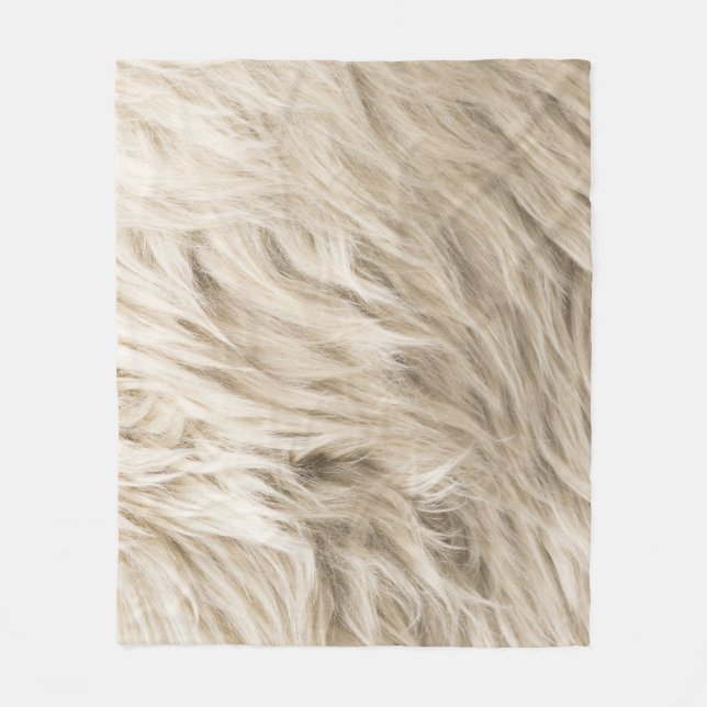 White Wool Fluffy Texture Background Fleece Blanket (Front)