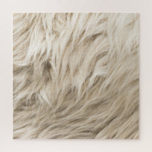 White Wool Fluffy Texture Background Jigsaw Puzzle