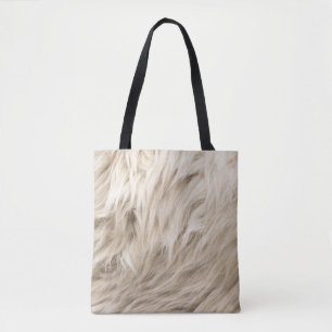White Wool Fluffy Texture Background Tote Bag