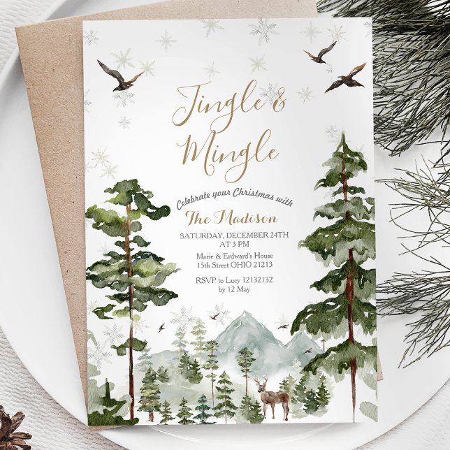 White Wooland Animal Jingle & Mingle Forest Invitation (Creator Uploaded)