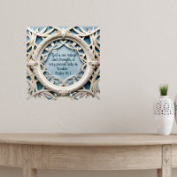 White Woven Frame on Blue Bible Verses