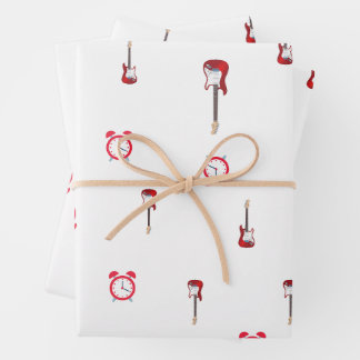 White Wrapping Sheet WIth Guitar And Clock 