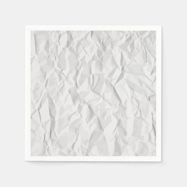 White wrinkled paper texture napkin (Front)