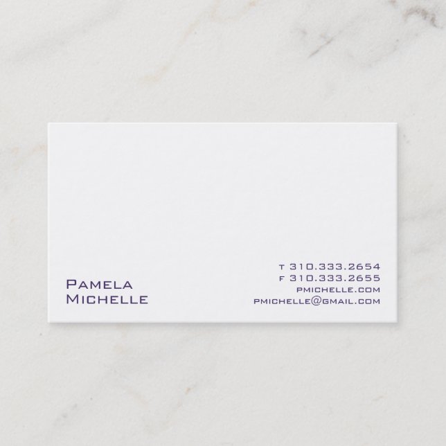 White XIV Business Card (Front)