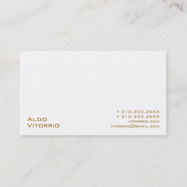 White XXV Business Card (Front)