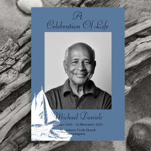 White Yacht Celebration Of Life Photo Card