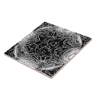 White Yarn Ceramic Tile