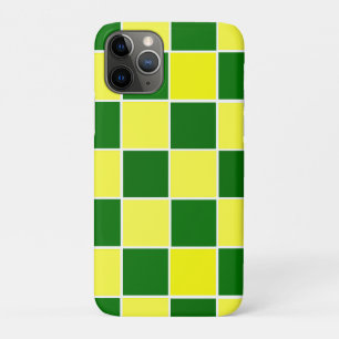 White, Yellow and Green Checkers iPhone 11 Pro Case