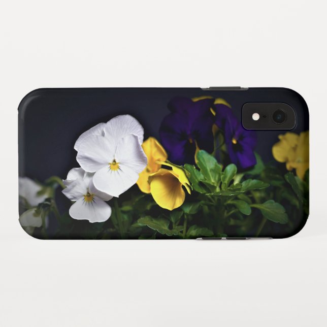 White Yellow and Purple Pansies Case-Mate iPhone Case (Back (Horizontal))