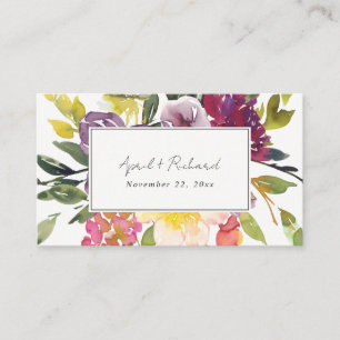 WHITE YELLOW BLUSH BURGUNDY FLORAL WEDDING WEBSITE BUSINESS CARD