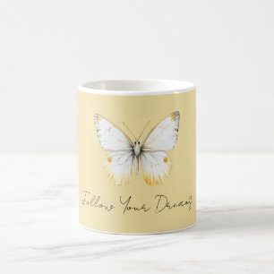 White Yellow Butterfly Coffee Mug