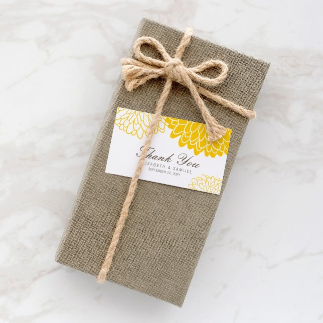 White Yellow Chrysanthemum Thank You Tag Cards (Creator Uploaded)
