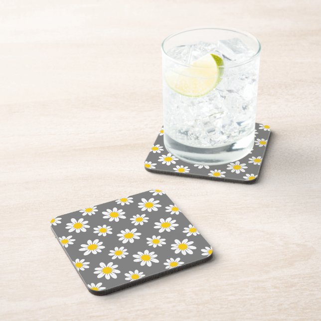 White Yellow Daisies Coaster (Right Side)