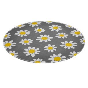 White Yellow Daisies Cutting Board