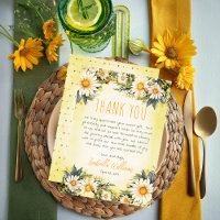 White | Yellow Daisies Floral Baby Shower