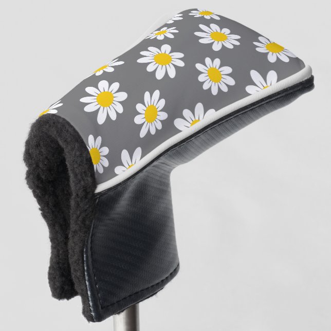 White Yellow Daisies Golf Head Cover (3/4 Front)