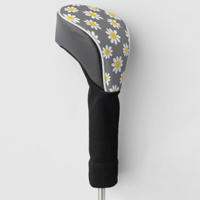 White Yellow Daisies Golf Head Cover (Angled)