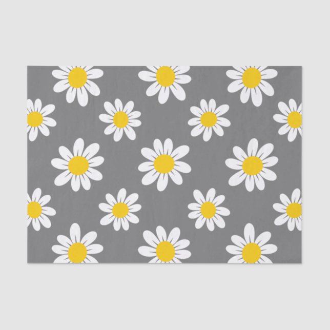 White Yellow Daisies Tissue Paper (Front)
