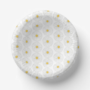 White Yellow Daisy Flower Floral Garden Party Paper Plate