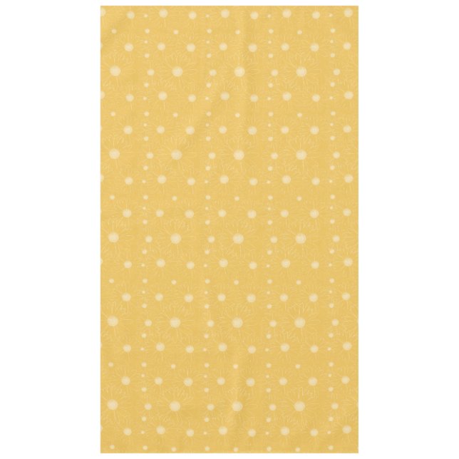 White Yellow Daisy Flowers Tablecloth (Front)
