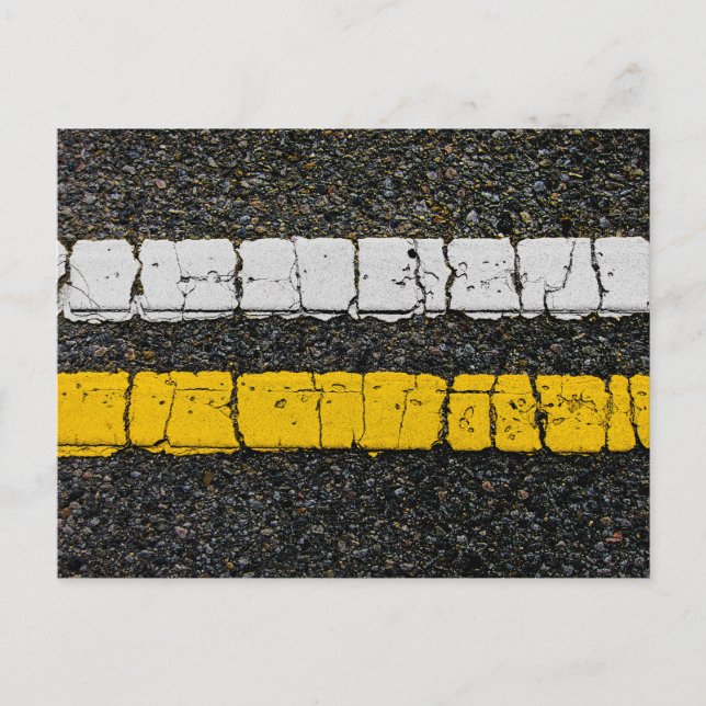 White Yellow Double Line Postcard (Front)