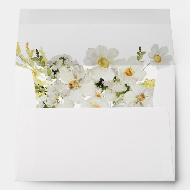 White & Yellow Floral 4 Envelope (Back (Bottom))