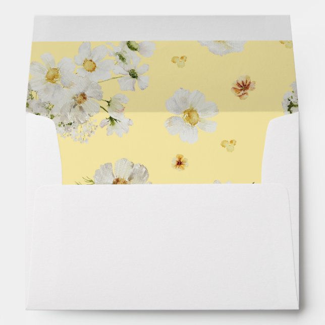 White & Yellow Floral 5 - Yellow Envelope (Back (Bottom))