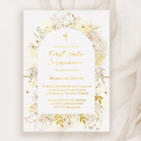 white yellow flowers First Holy Communion